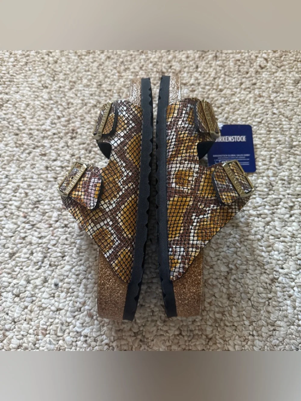 NWT Birkenstock Arizona Python Gold Sandals Size US 8/EU 39 - Picture 8 of 9
